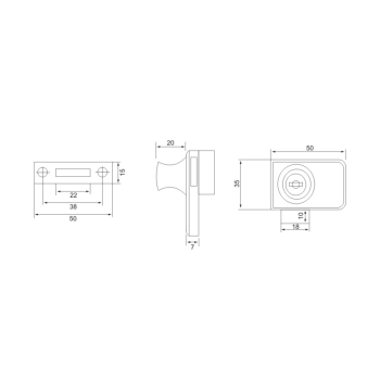 Κλειδαριά κρυστάλλων διπλή νίκελ