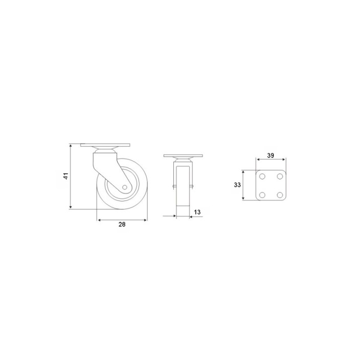 Ρόδα περιστρεφόμενη επίπλου με ρουλεμάν