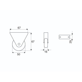 Ρόδα σταθερή Φ50 Γκρί