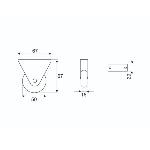 Ρόδα σταθερή Φ50 Γκρί