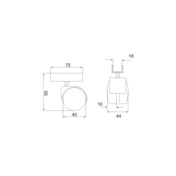 Ρόδα διπλή περιστρεφόμενη πλαϊνού Φ40 μαύρο