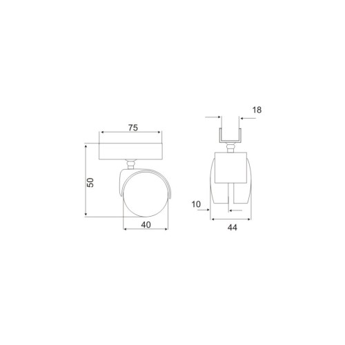 Ρόδα διπλή περιστρεφόμενη πλαϊνού Φ40 μαύρο
