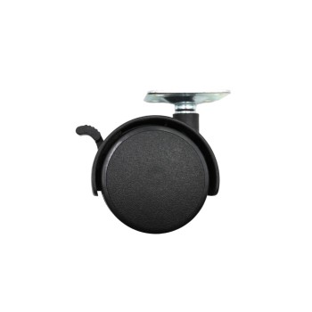 Ρόδα διπλή περιστρεφόμενη με πλάκα και φρένο Φ50 μαύρο