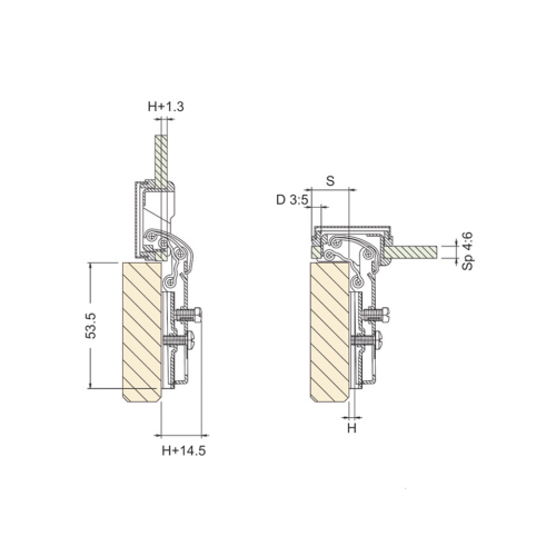 Μεντεσές κρυστάλλου ίσιος σχιστός