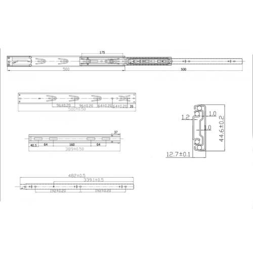 Οδηγός συρταριού τηλεσκοπικός D'Conti με φρένο 500mm