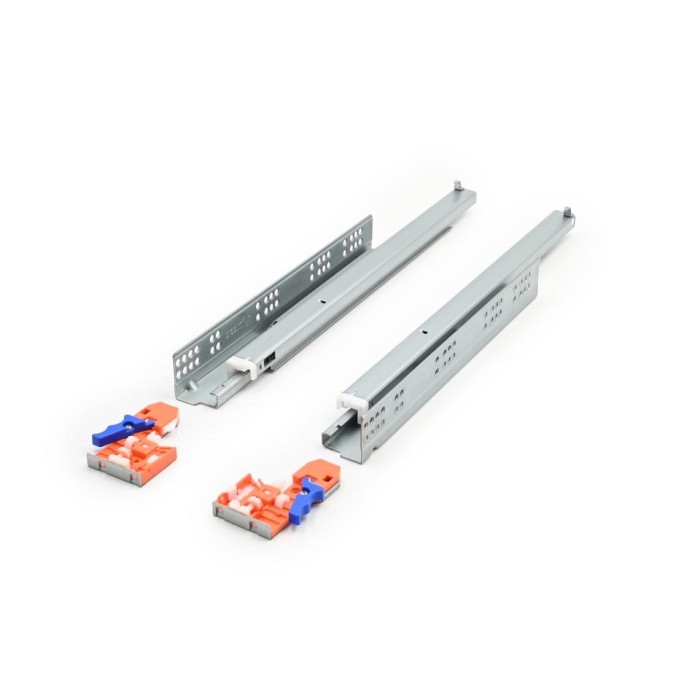 Οδηγός κρυφός ξύλινου συρταριού D'Conti HF 100% άνοιγμα με φρένο 500mm