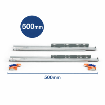 Οδηγός κρυφός ξύλινου συρταριού D'Conti HF 100% άνοιγμα με φρένο 500mm