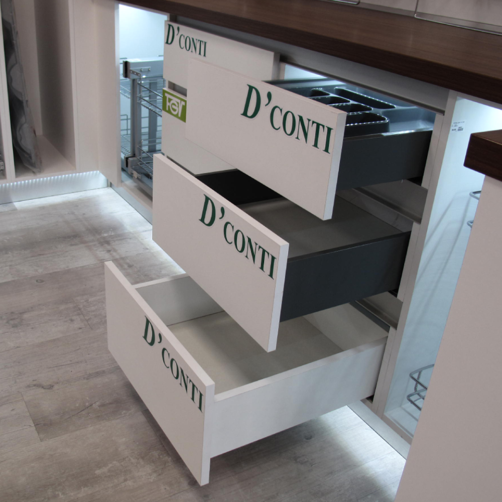 Οδηγός συρτάριου D'Conti  με μεταλλικά πλαϊνά Slimbox 128mm ανθρακί