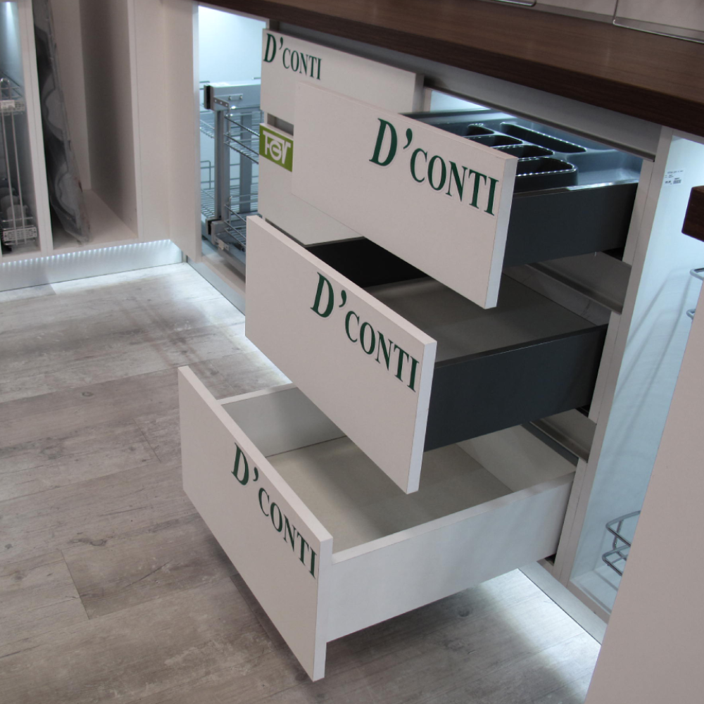 Οδηγός συρτραιού D'Conti με μεταλλικά πλαϊνά Slimbox 90mm  λευκό