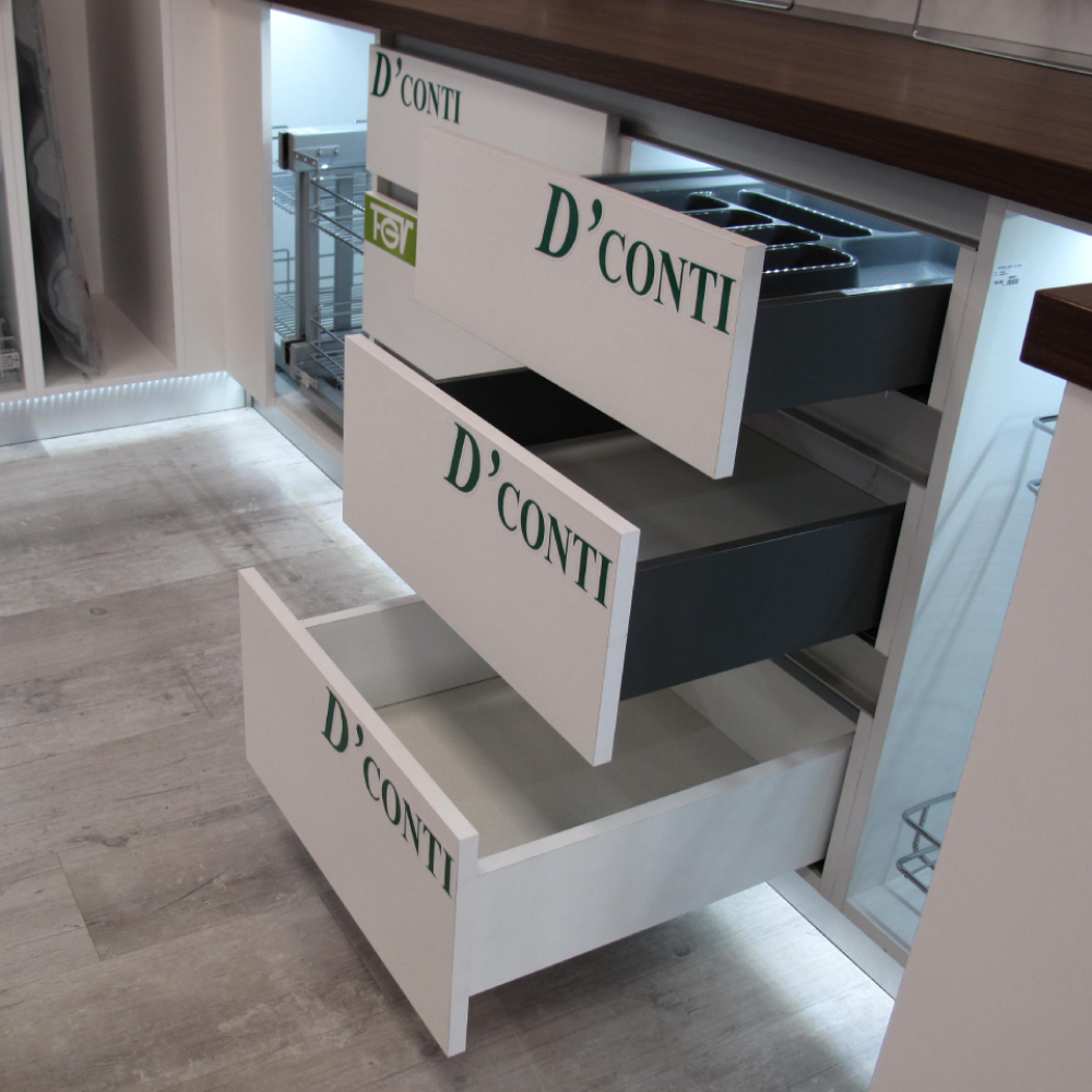 Οδηγός συρτάριού D'Conti με μεταλλικά πλαϊνά Slimbox 128mm λευκό