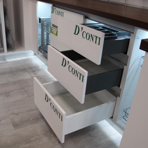 Οδηγός συρτάριού D'Conti  με μεταλλικά πλαϊνά Slimbox 175mm Λευκό