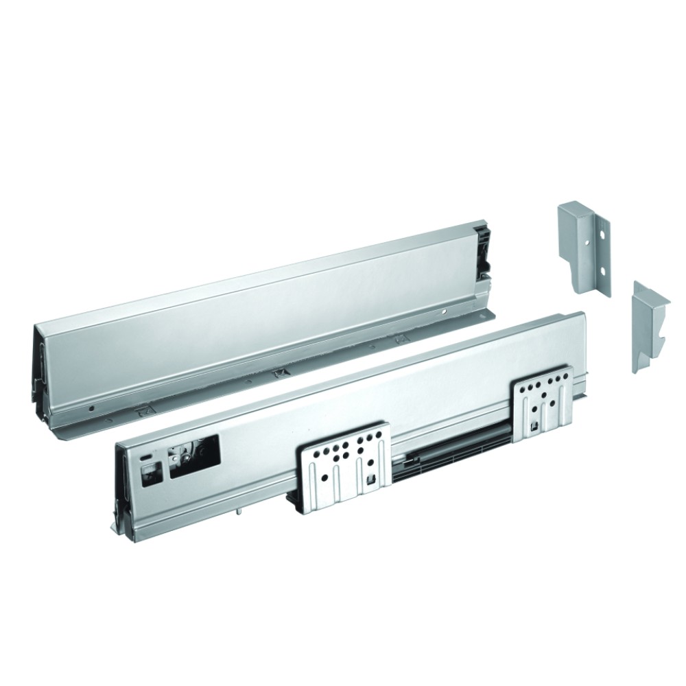 Οδηγός συρταριού D'Conti με μεταλλικά πλαϊνά D'Box 90mm γκρί