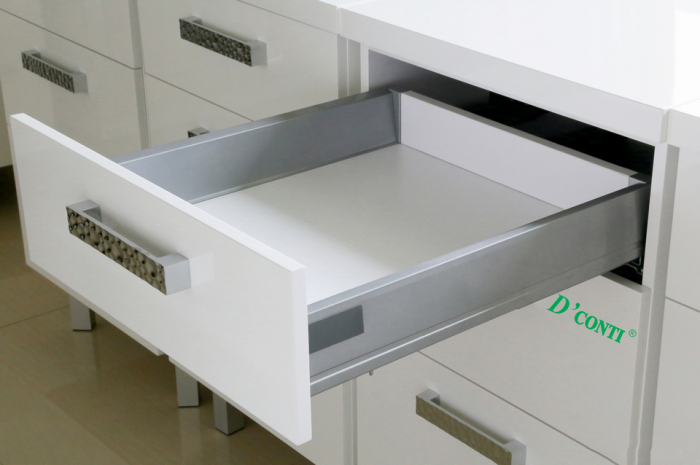 Οδηγός συρταριού D'Conti με μεταλλικά πλαϊνά D'Box 90mm λευκό Οδηγός συρταριού D'Conti με μεταλλικά πλαϊνά D'Box 90mm λευκό