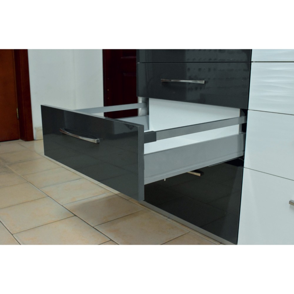Οδηγός συρταριού D'Conti με μεταλλικά πλαϊνά D'Box 90mm γκρί