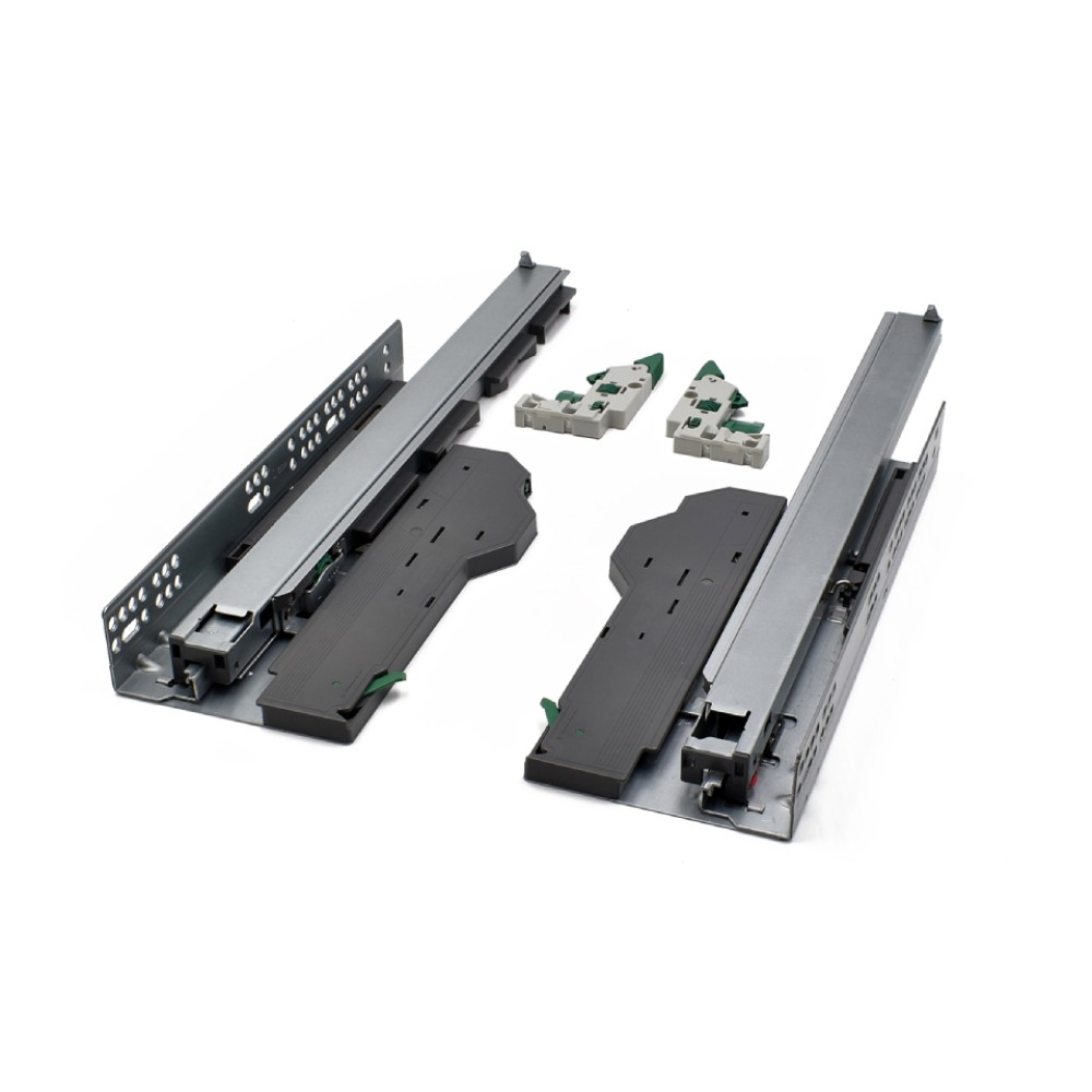 Οδηγός κρυφός ξύλινου συρταριού D'Conti push open 100% άνοιγμα με φρένο 400mm