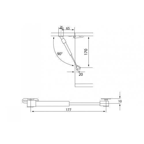 Κουμπάσο αμορτισέρ κοντό 60N