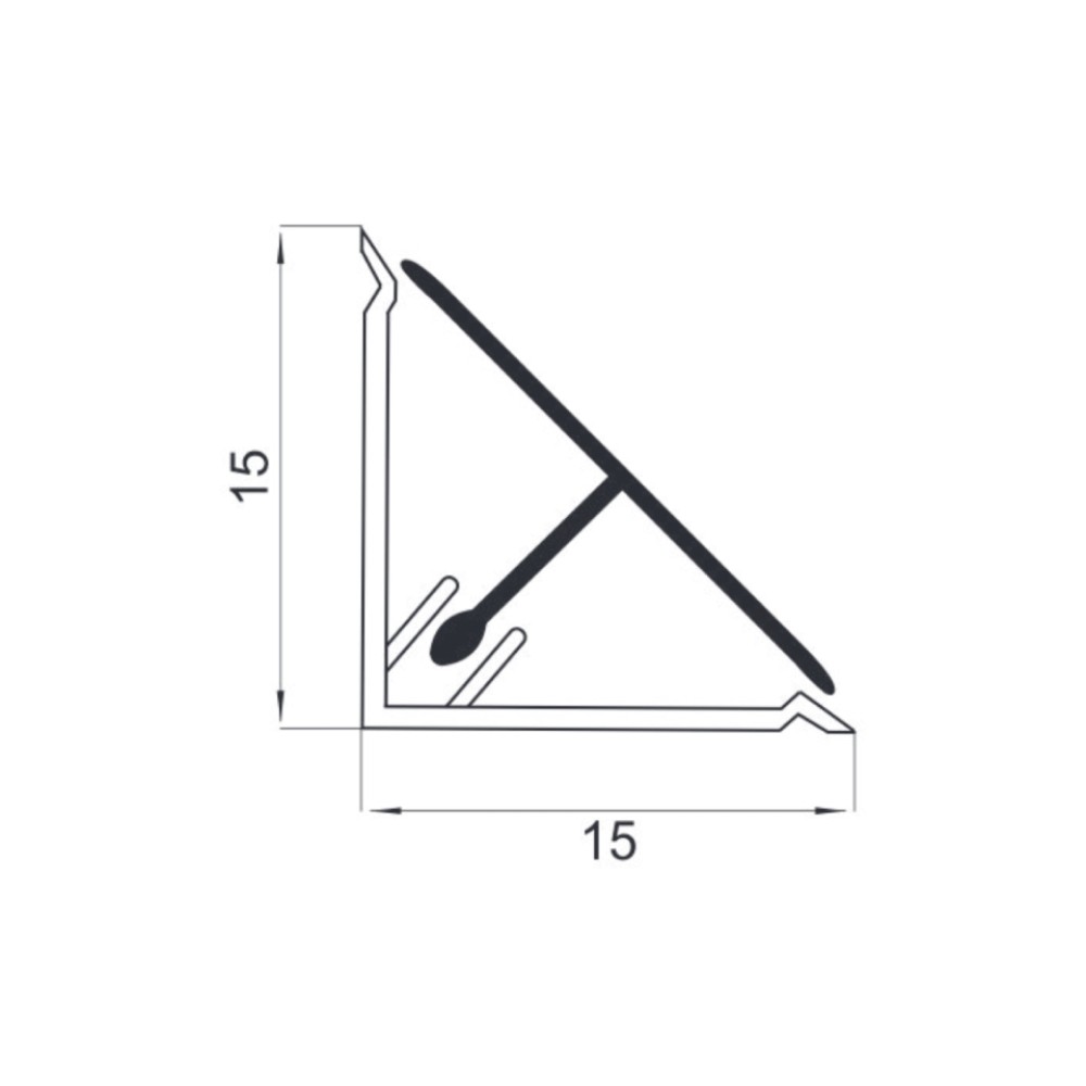 Αρμοκάλυπτρο στενό 15x15 αλουμινίου 4000mm