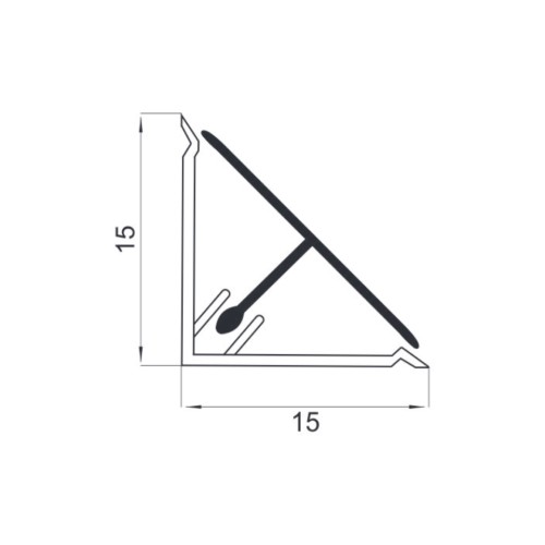 Αρμοκάλυπτρο στενό 15x15 αλουμινίου 4000mm