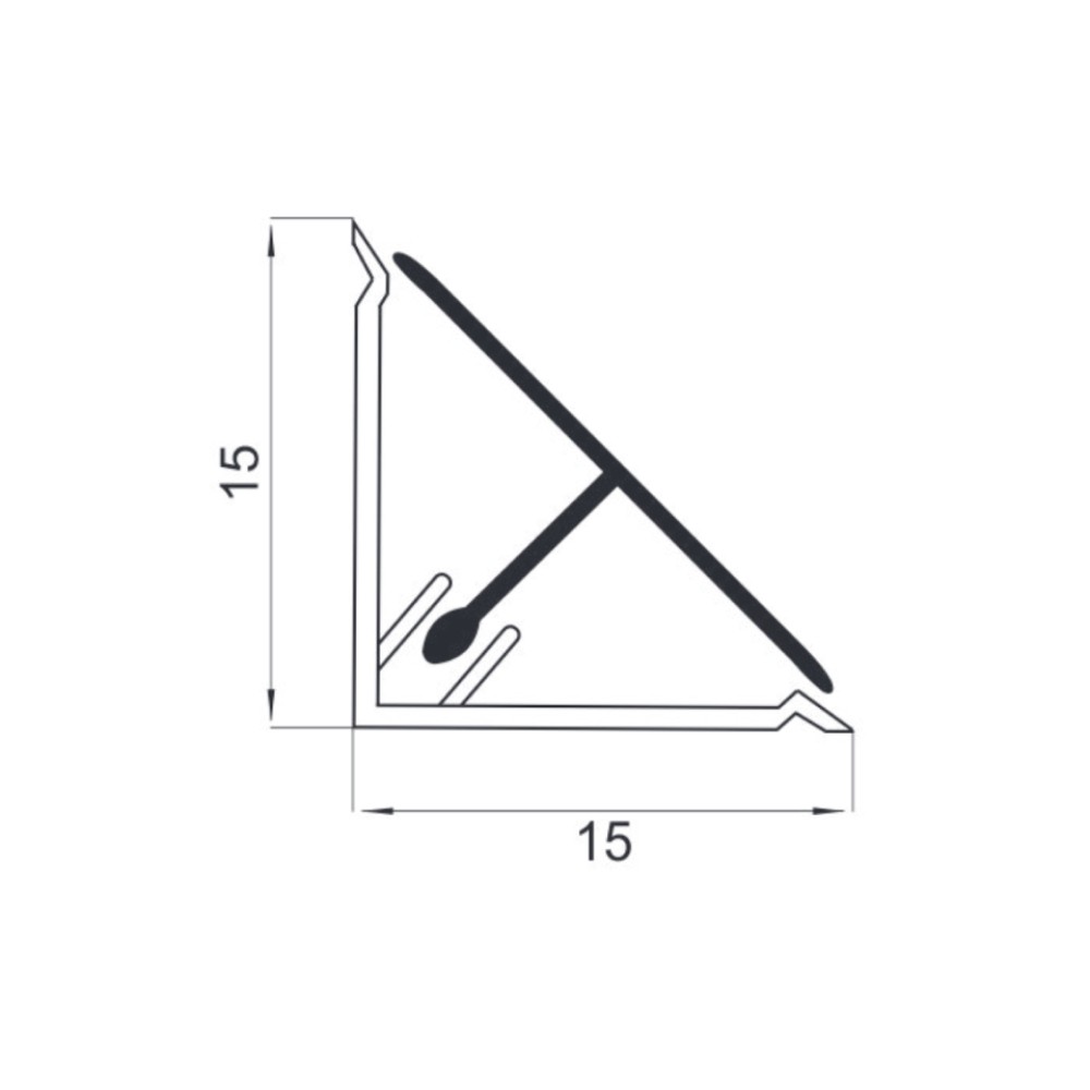 Αρμοκάλυπτρο στενό 15x15 αλουμινίου λευκό 4000mm