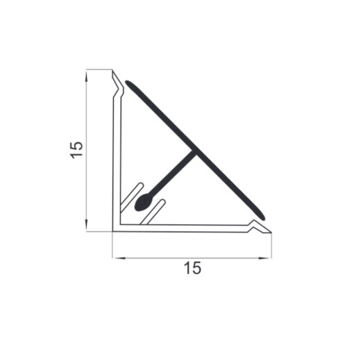 Αρμοκάλυπτρο στενό 15x15 αλουμινίου λευκό 4000mm