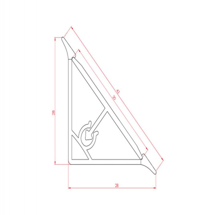 Αρμοκάλυπτρο ίσιο 30x30 αλουμινίου 4000mm
