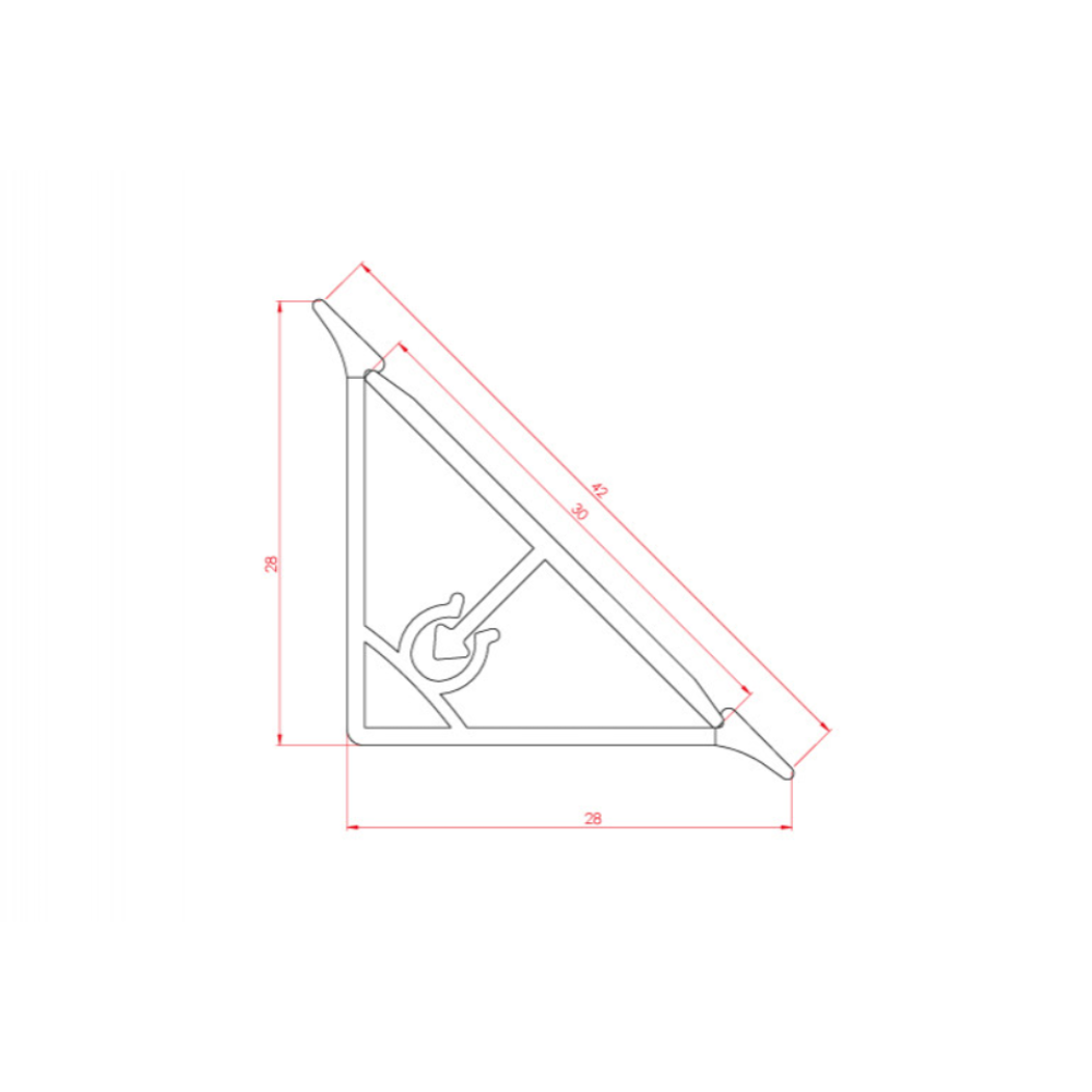 Αρμοκάλυπτρο ίσιο 30x30 αλουμινίου 4000mm