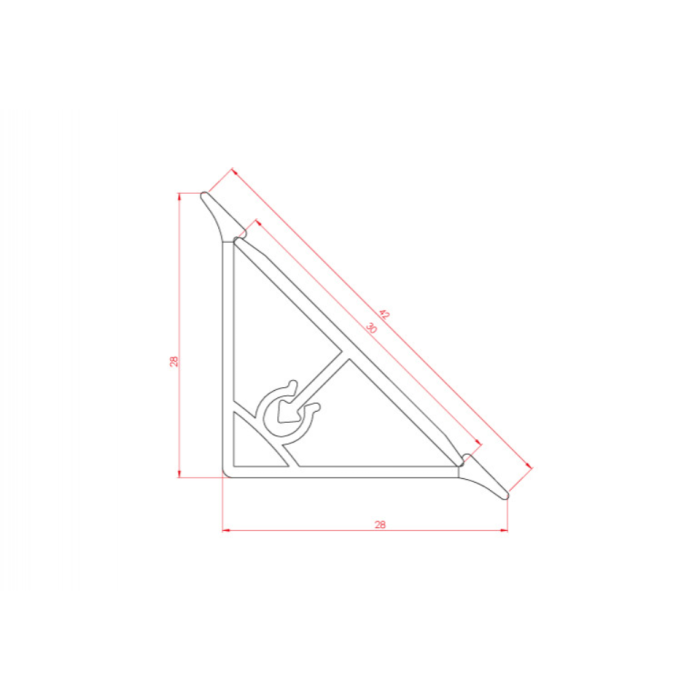 Αρμοκάλυπτρο ίσιο 30x30 αλουμινίου 4000mm