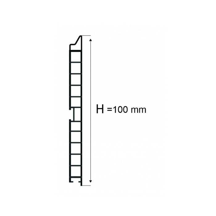 Μπάζα πλαστική με επικάλυψη PVC μαύρο ματ H=100mm L=4000mm Μπάζα πλαστική με επικάλυψη PVC μαύρο ματ H=100mm L=4000mm