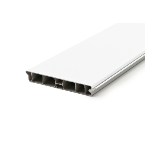 Μπάζα πλαστική με επικάλυψη PVC λευκό σαγρε H=100mm L=4000mm