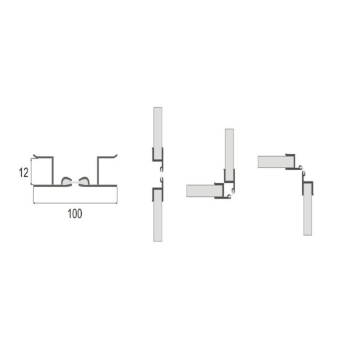 Γωνία μπάζας πλαστική με επικάλυψη PVC μαύρο γυαλιστερό H=100mm