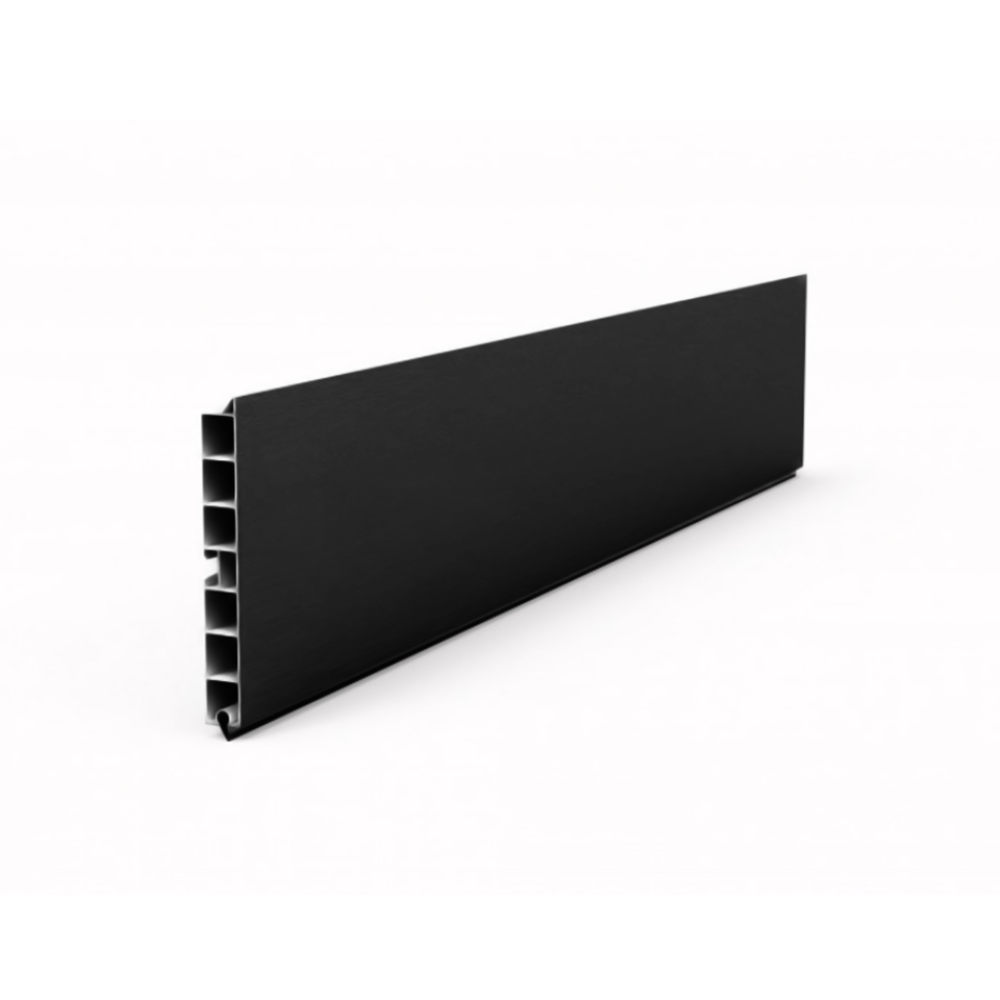 Μπάζα πλαστική με επικάλυψη PVC μαύρο ματ H=100mm L=4000mm