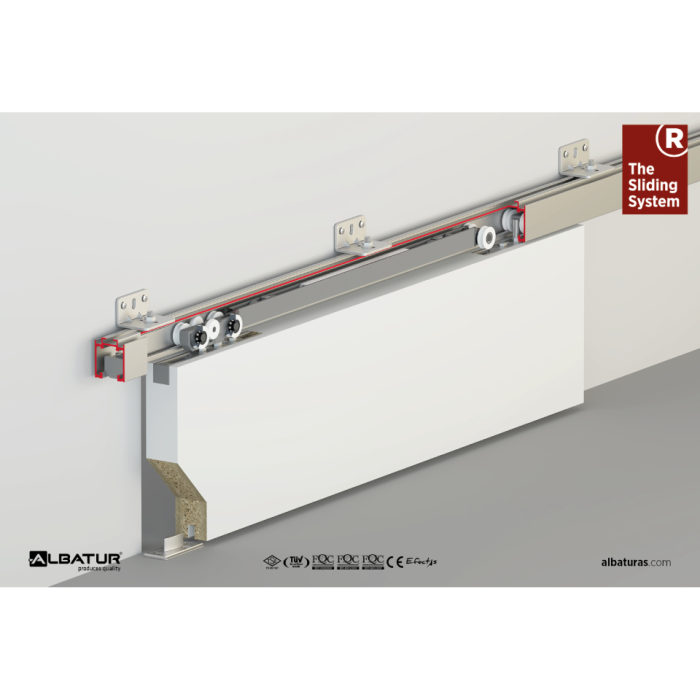 Μηχανισμός ALB 9085 Συρόμενης Πόρτας 120 Kg Φρένο Διπλής Κατεύθυνσης 25-60 mm