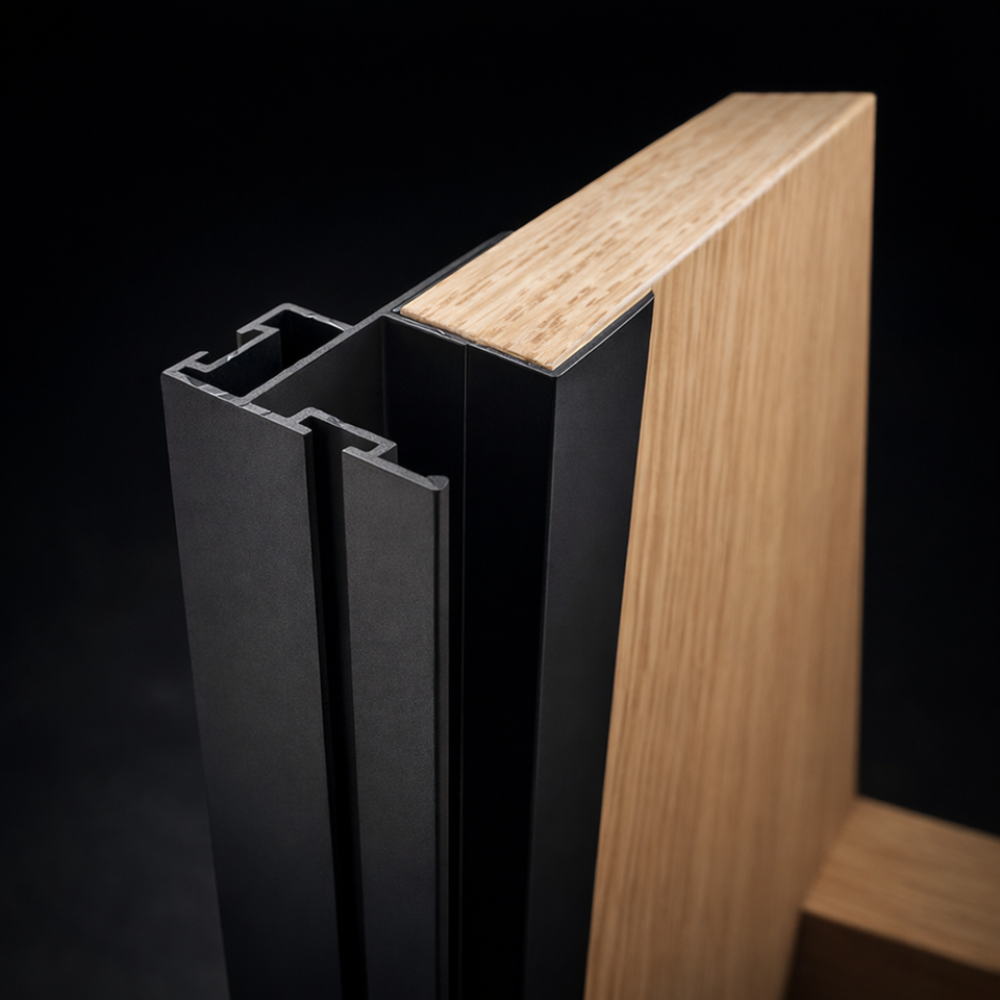 Λαβή προφίλ πόρτας Κ-08 εξωτερικό συρόμενης ντουλάπας 250 cm Μαύρο