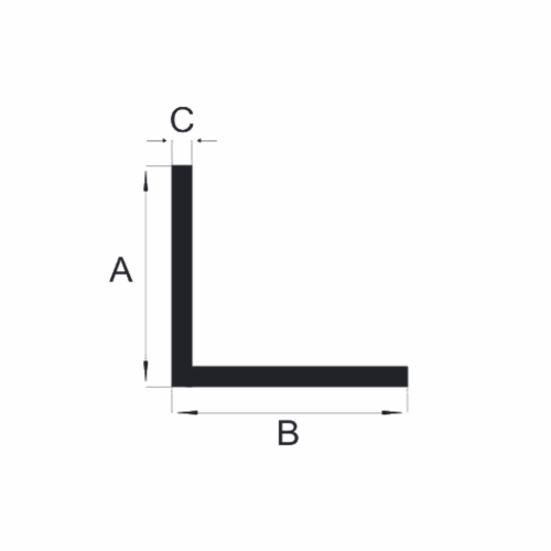 Προφίλ γωνιακό αλουμινίου 10x15mm L=3000mm μαύρο