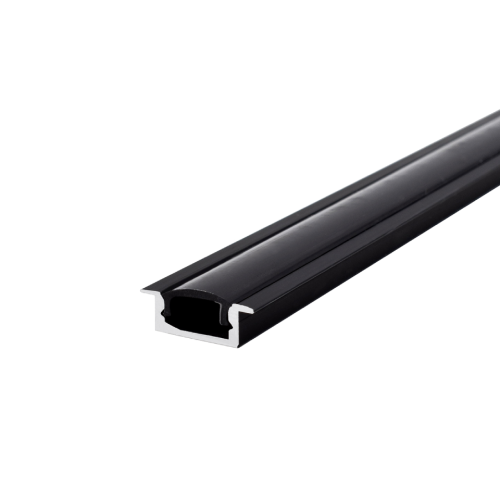 Προφίλ αλουμινίου χωνευτό για LED  15x10x3000mm μαύρο