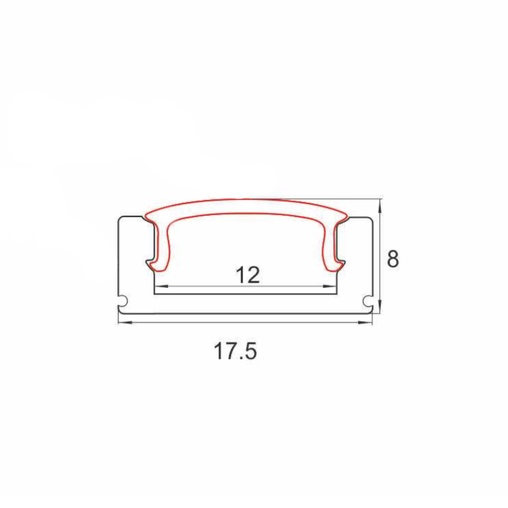 Προφίλ αλουμινίου εξωτερικό για LED 17,5x8x3000mm