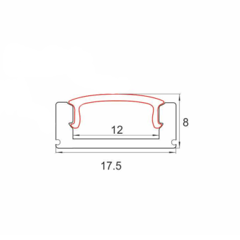 Προφίλ αλουμινίου εξωτερικό για LED 17,5x8x3000mm