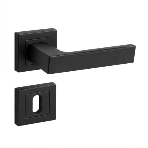 Χερούλι καμαρόπορτας AS-264 MIRA ροζέτα μαύρο (1 σετ / 2 τεμ)