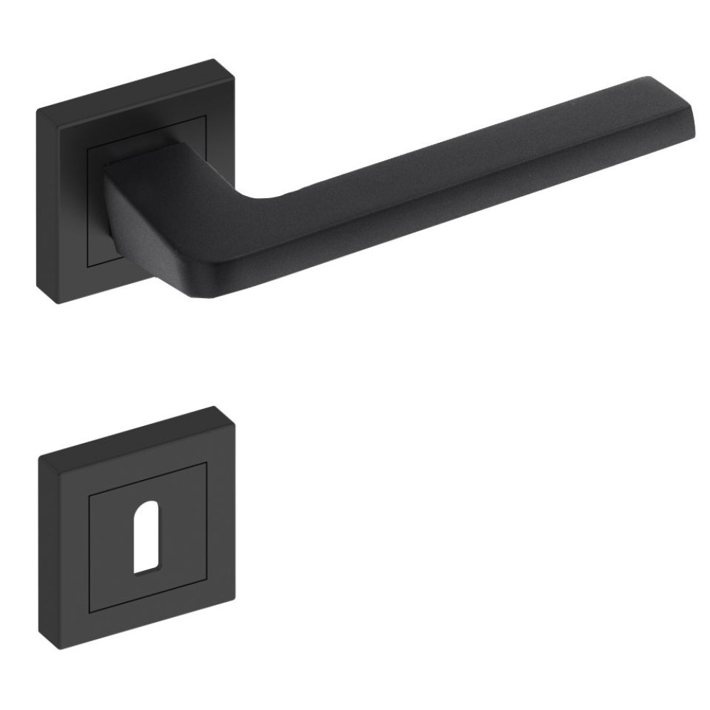 Χερούλι καμαρόπορτας AS-263 LALE ροζέτα μαύρο (1 σετ / 2 τεμ)