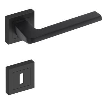 Χερούλι καμαρόπορτας AS-263 LALE ροζέτα μαύρο (1 σετ / 2 τεμ)