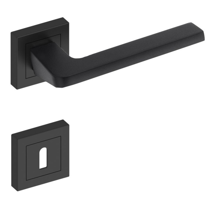 Χερούλι καμαρόπορτας AS-263 LALE ροζέτα μαύρο (1 σετ / 2 τεμ)