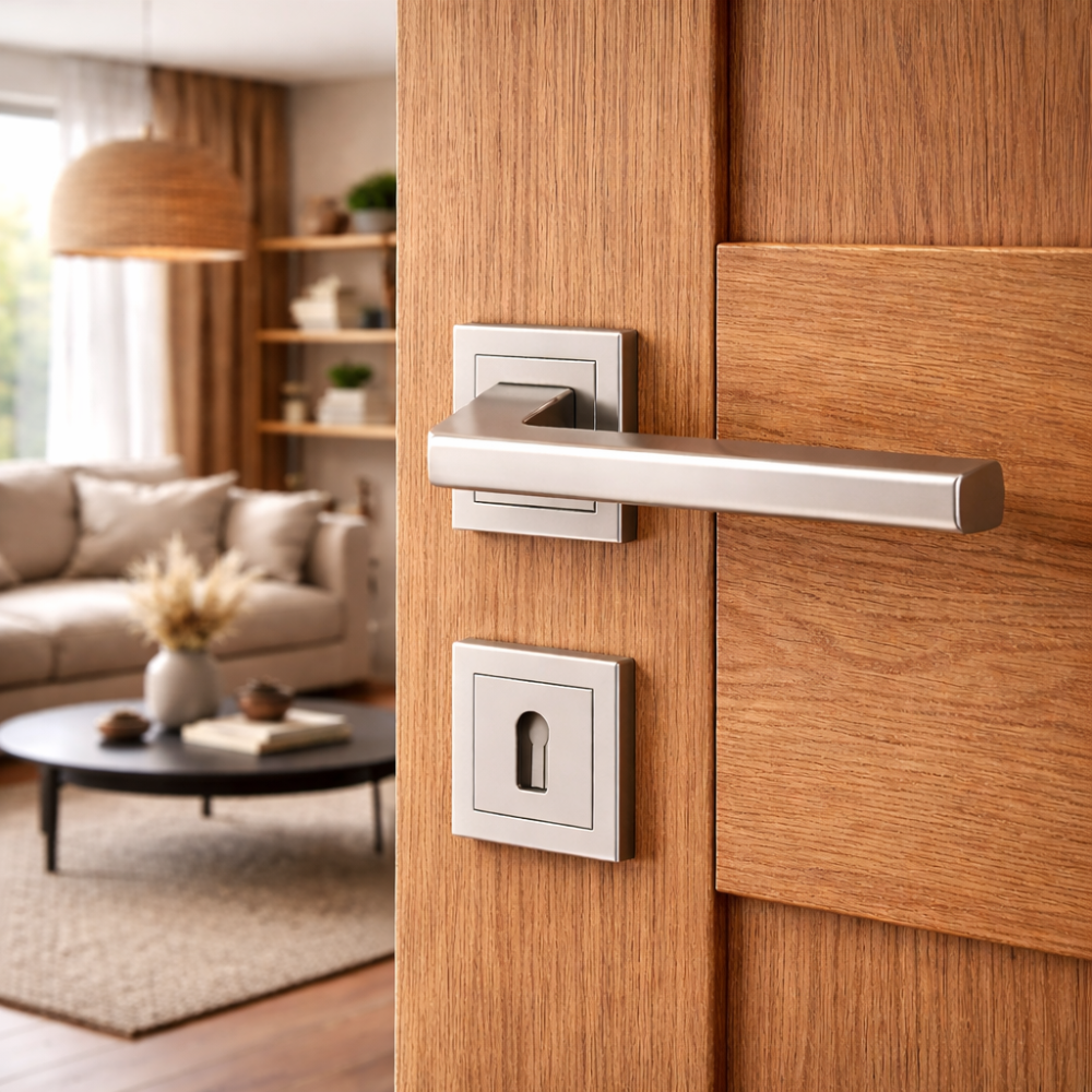 Χερούλι καμαρόπορτας AS-263 LALE ροζέτα σατέν (1 σετ / 2 τεμ)