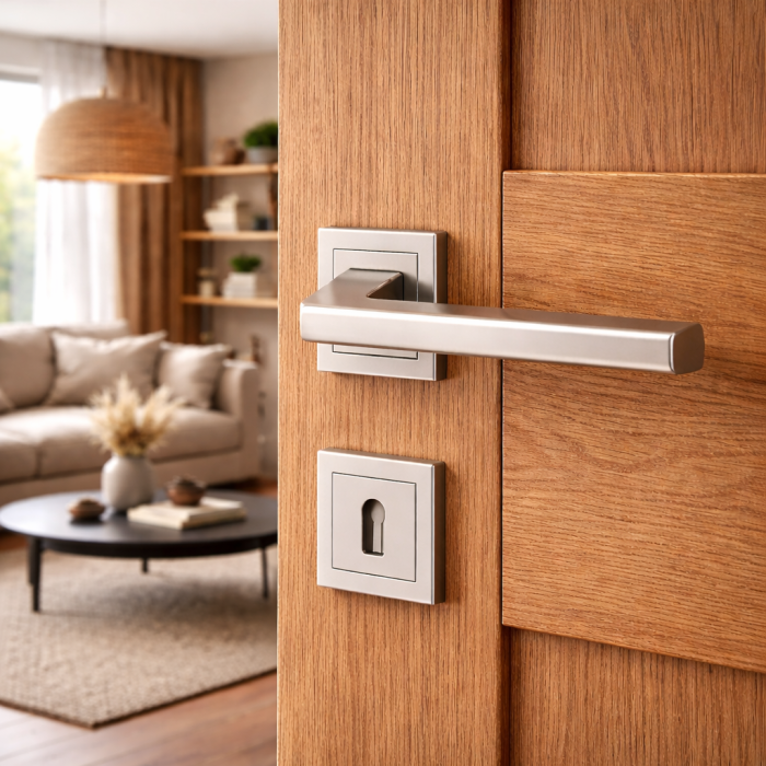 Χερούλι καμαρόπορτας AS-263 LALE ροζέτα σατέν (1 σετ / 2 τεμ)