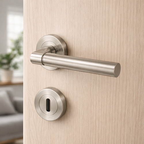 Χερούλι καμαρόπορτας AS-257 DAMLA ροζέτα σατέν  (1 σετ / 2 τεμ)