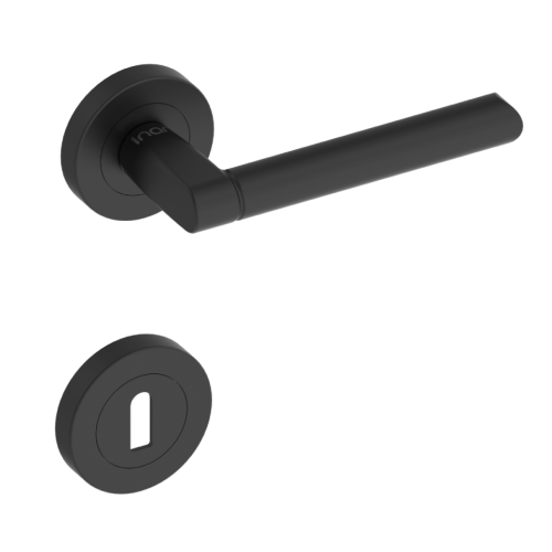 Χερούλι καμαρόπορτας AS-257 DAMLA ροζέτα μαύρο  (1 σετ / 2 τεμ)