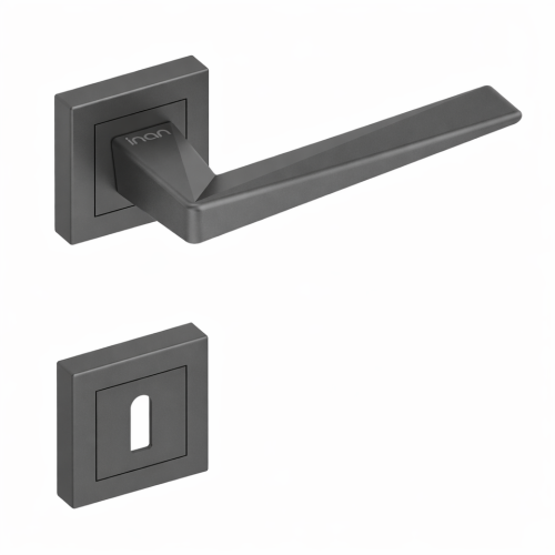 AS-251 DILEK Χερούλι καμαρόπορτας ροζέτα ανθρακί (1 σετ / 2 τεμ)