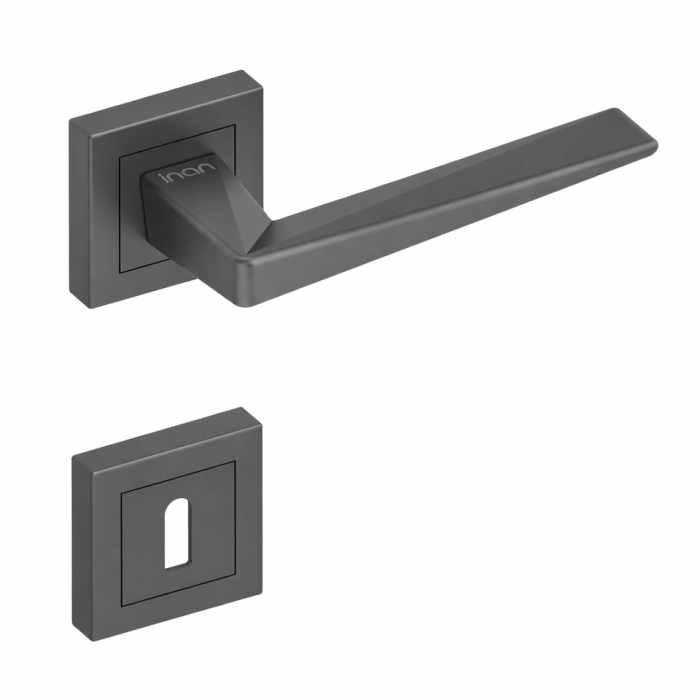 AS-251 DILEK Χερούλι καμαρόπορτας ροζέτα ανθρακί (1 σετ / 2 τεμ)