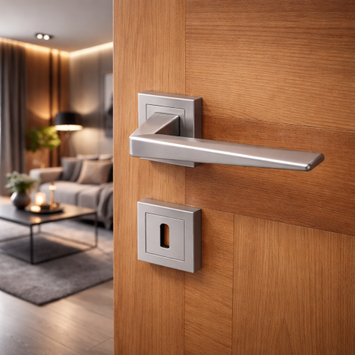 AS-251 DILEK  Χερούλι καμαρόπορτας ροζέτα σατέν  (1 σετ / 2 τεμ)