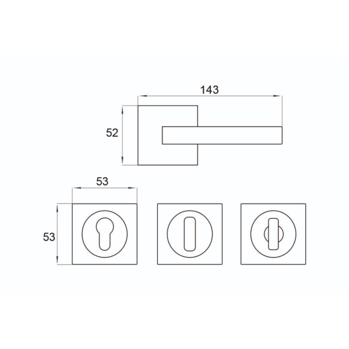 AS-251 DILEK  Χερούλι καμαρόπορτας ροζέτα σατέν  (1 σετ / 2 τεμ)