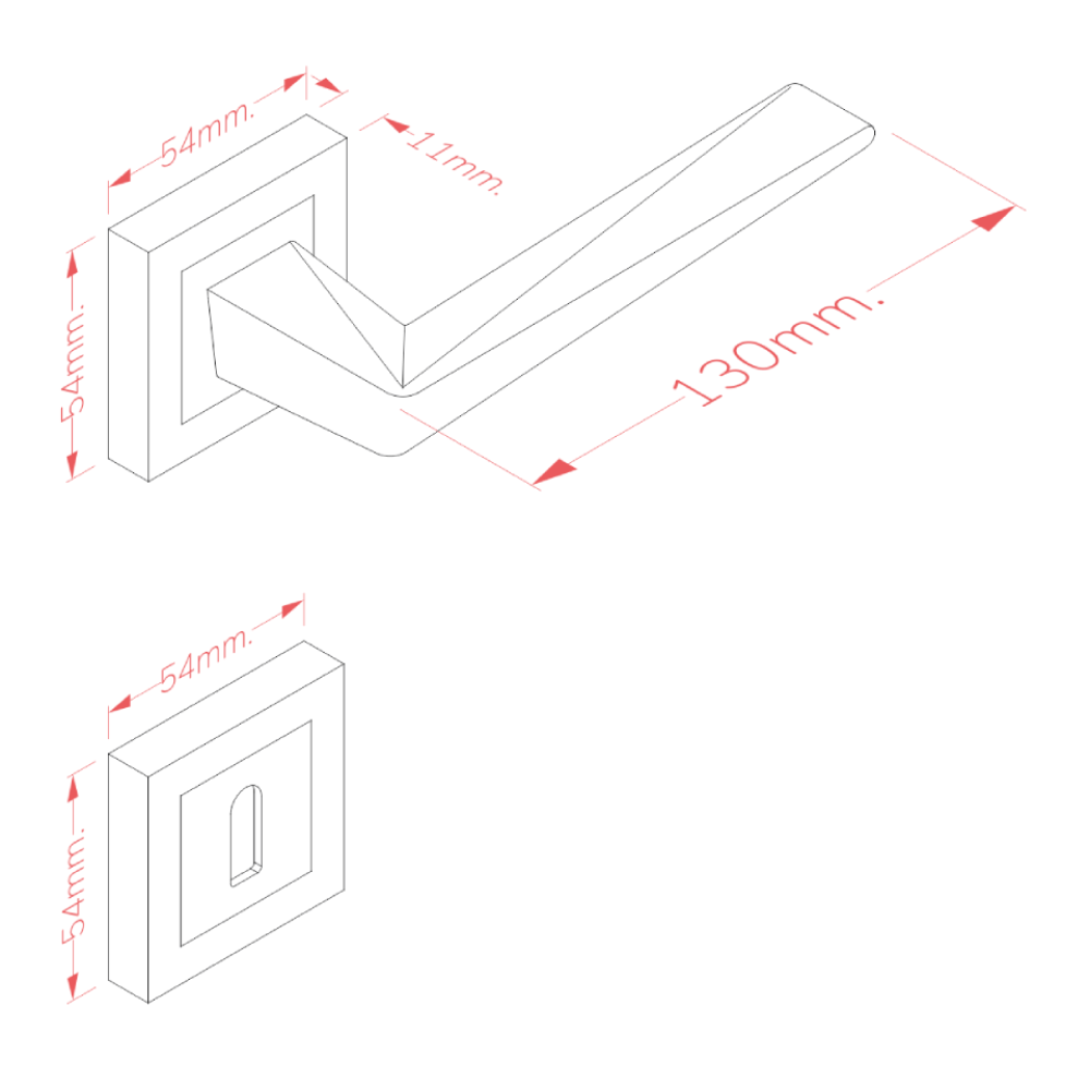 Χερούλι καμαρόπορτας AS-251 DILEK ροζέτα μαύρο  (1 σετ / 2 τεμ)
